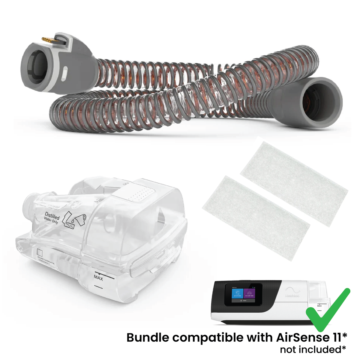 Resmed AirSense 11 Resupply Bundle - Heated Hose, Water Tank, and Filters